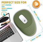 Hokafenle Ergonomic Mouse Pad Wrist Support with Stepped-Wedge Design, Wrist Rest Pain Relief Mousepad Filled with Memory Foam, Carpal Tunnel Mousepad for Wireless Mouse(12x8 inch, Dark Green)