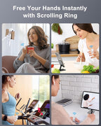 TikTok Scrolling Ring Remote Control, Camera Shutter Remote, Wireless Bluetooth Scrolling Ring for iPhone, iPad, iOS, Android - White
