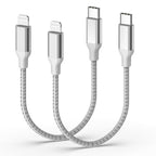 1ft USB C to Lightning Cable Short, [Apple MFi Certified] 2Pack USB C iPhone Charger PD Fast Charging, 12inch Nylon Braided Type C to Lightning Cord for iPhone 14 13 12 11 Pro Max Mini XR XS 8 SE iPad