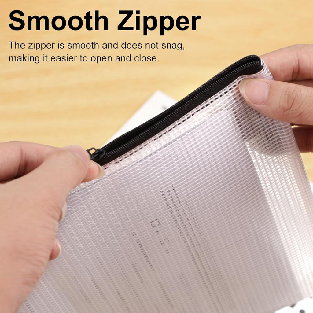20pcs Multisize Mesh Zipper Pouch, Waterproof Bags for Office Supplies, 8 Sizes Waterproof Plastic Document Pouch, Bags for Travel Storage, Office Supply and Home Organize
