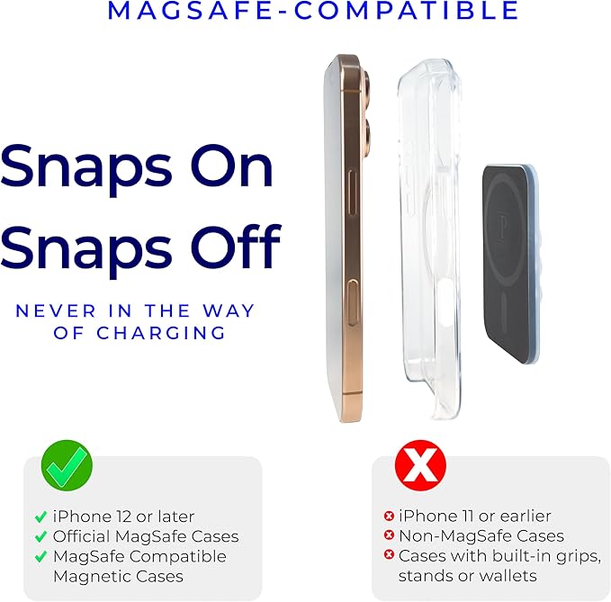 The Clingy Thingy Magnetic Sticky Phone Grip - Removable iPhone Suction Grip for Hands-Free FaceTime - Workouts, Influencers & Content Creator Essentials, Compatible with iPhone 12-16 (Black)