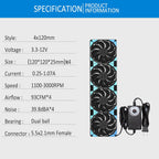 120mmx4 480mm Adjustable Computer PC Vent Fans 3-12V Speed Controller for Flexible Arrange Chicken Coop Rack Space Window Wall Cabinet Server Mining Rig Exhaust Cooling