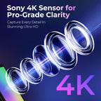 4K Webcam for PC with Microphone & Light & Privacy Cover, Web Camera for Desktop Computer/Laptop/Monitor/Mac, USB Streaming Camera for Zoom/Skype/Teams/Video Calling/Studying and Conference