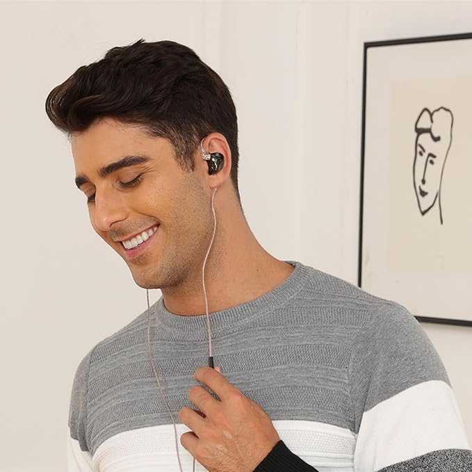 KZ DQS Wired Earbuds Dynamic Driver in Ear Monitor Headphone Semi-Open HiFi Bass Earphone 2pin 3.5mm Gaming Earbuds (with Mic)