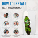 Phone Grip Strap - Pack of 2 Reversible Finger Holder for Phone, Customizable Anti-Slip Design, Wireless Charging Compatible Detachable Holder for iPhone - Moon Sun & Psychedelic Turtle