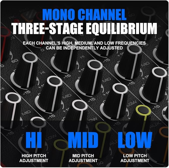 TF400 Dj Mixer 4 Channel Audio Mixer Bluetooth Sound Bar with Power Amplifier 2 * 350W Power Output Powered Mixer USB Audio Interface Sound Mixer with 99 DSP FX Reverb Effects for Streaming Media