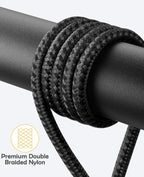 USB C to USB C Cable 2 Pack 90 Degree 60W, Right Angle Type C Fast Charging Cord, 10FT Braided Long Charger Cable for iPhone17/16/15, iPad, Samsung Galaxy, Google Pixel,