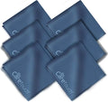 Care Touch Microfiber Cleaning Cloths, 6 Pack - Cleans Glasses, Lenses, Phones, Screens, Other Delicate Surfaces - Large Lint Free Microfiber Cloths - Eye Glass Clean Cloths - 6" x 7" (Navy Blue)