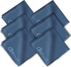 Care Touch Microfiber Cleaning Cloths, 6 Pack - Cleans Glasses, Lenses, Phones, Screens, Other Delicate Surfaces - Large Lint Free Microfiber Cloths - Eye Glass Clean Cloths - 6" x 7" (Navy Blue)