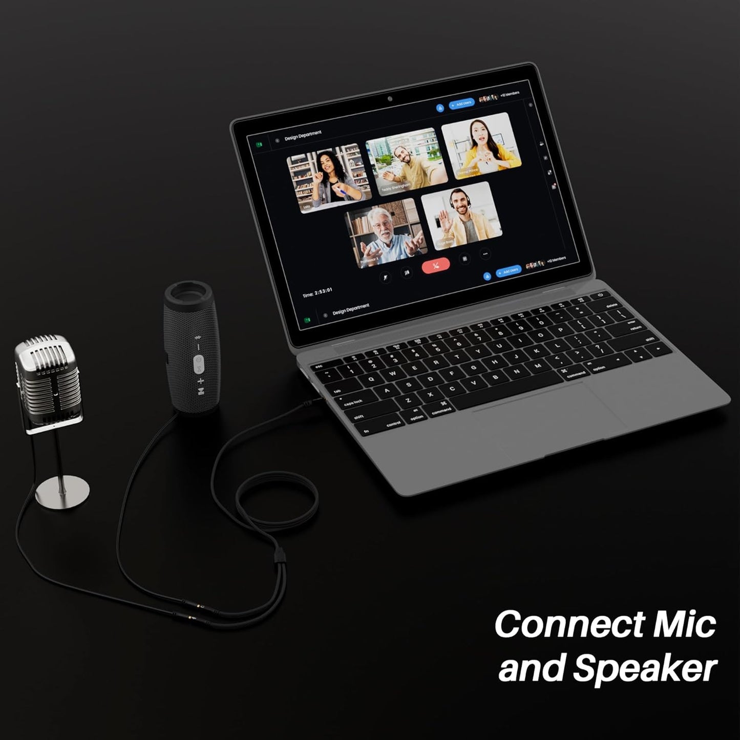 1/8inch Aux Headphone Splitter 2 Way Cable 2FT, 3.5mm 1 Male to 2 Female Mic and Audio Y TRRS Adapter, Compatible with Headset Earphone Switch 2/PS4/PS5 Steam Deck Xbox PC Laptop Phone Tablet Gaming