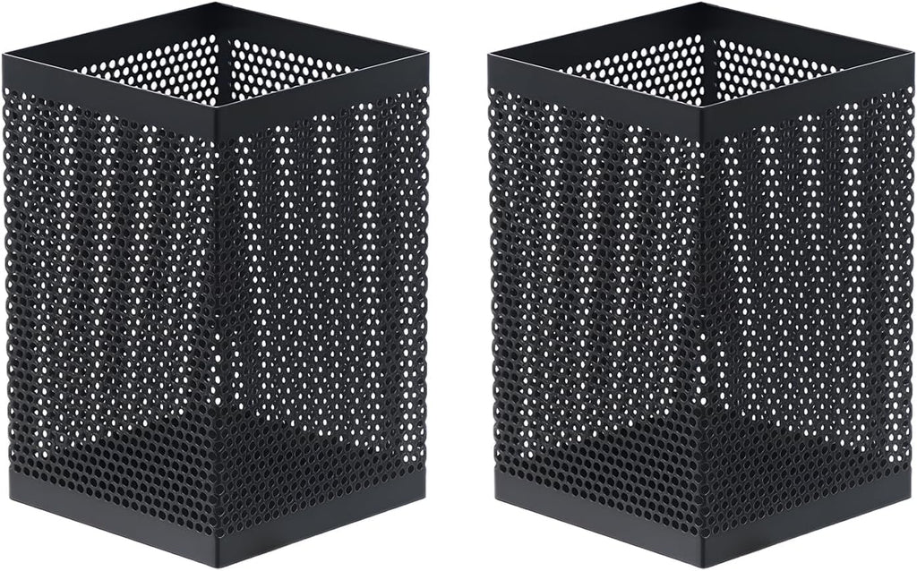 Comix Mesh Pen Holder Desk, Wire Pencil Holder with Foam Pad and Non-Slip Bottom Office Supplies Desk Organizer for Home Office School, 2 Packs