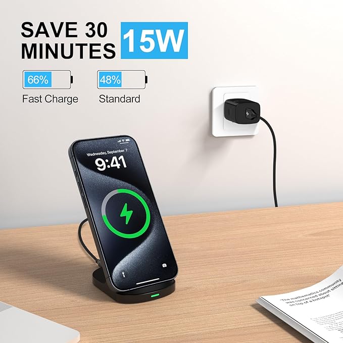 15W Fast Wireless Charger Phone Charging Stand for Google Pixel 10 Pro XL/9/8a/8 Pro/7a/7,Android Phone Wireless Charging Station Charger for Samsung Z Fold 7/6/5/Z Flip 7/6/S24 Ultra/S23/S22/S21/S20