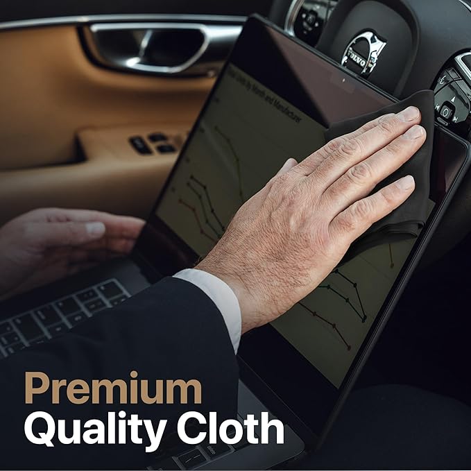 Kuzy Premium Microfiber MacBook Screen Cleaner and Keyboard Protector - Anti-Imprint Laptop Cleaning Cloth for MacBook Pro 14" and MacBook Air 13", Scratch-Free, 11.5 x 7.8 inches, 1 Pack - Black