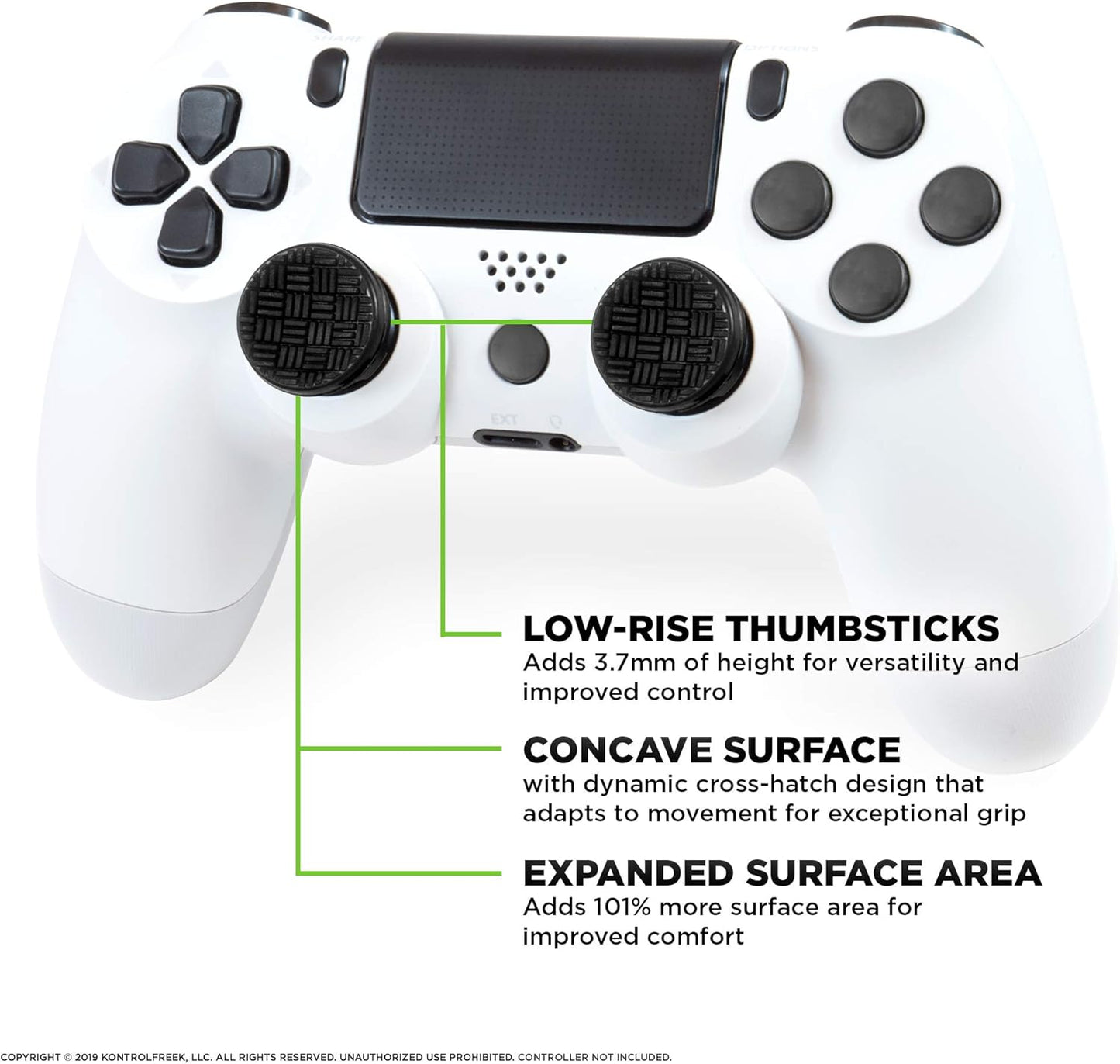 KontrolFreek Omni for Playstation 4 (PS4) and Playstation 5 (PS5) | 2 Performance Thumbsticks | 2 Low-Rise Concave | Black