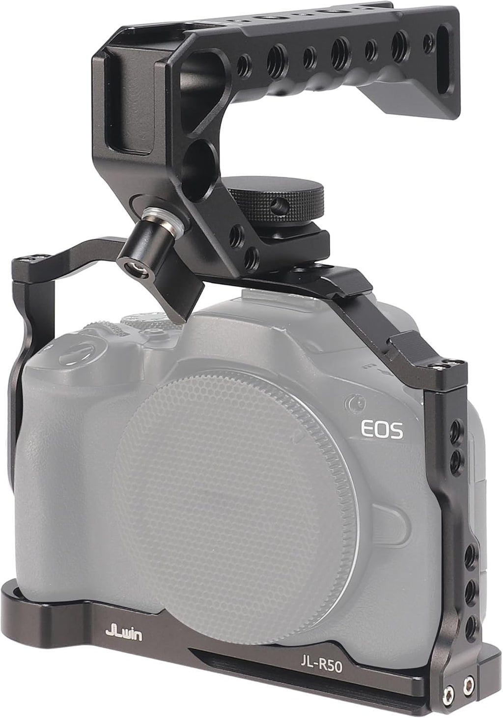 Hersmay R50 Cage with Top Handle,Aluminium Alloy Camera Cage for Canon EOS R50 Mirrorless Cameras, Vlogging Video Shooting Filmmaking Rig Stabilizer with 1/4" Mounting and 3/8" Arri Locating Hole