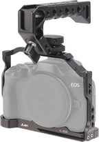 Hersmay R50 Cage with Top Handle,Aluminium Alloy Camera Cage for Canon EOS R50 Mirrorless Cameras, Vlogging Video Shooting Filmmaking Rig Stabilizer with 1/4" Mounting and 3/8" Arri Locating Hole