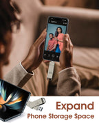 MOSDART 128GB USB3.1 Fast Speed C and A Dual Flash Drive, exFAT Memory Stick with Keychain Loop, for iPhone 15 and 16, Android Phone, iPad, MacBook, Silver