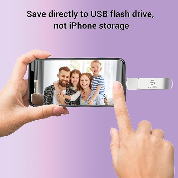 Genuine Apple MFi Certified iPhone USB Flash Drive 256GB - Real Capacity - No Fake Storage, Genuine Lightning, encrypted Auto Backup Photo Stick for iPhone iPad Photos/Videos - Avoid Fake MFi Clones!
