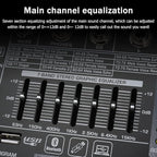 W IN-MIX DX12 Professional DJ Audio Mixer 12 Channel with 99 DSP Effects,7-band EQ,Independent 48V Phantom Power&Mute Button,Bluetooth Function,USB Interface Recording For Studio & Stage