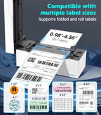 ORGBRO Bluetooth Thermal Shipping Label Printer, Z1-Plus Wireless 4X6 Shipping Label Printer for Small Business Office or Home Support iPhone Android Windows macOS Chrome Amazon Ebay Shopify USPS