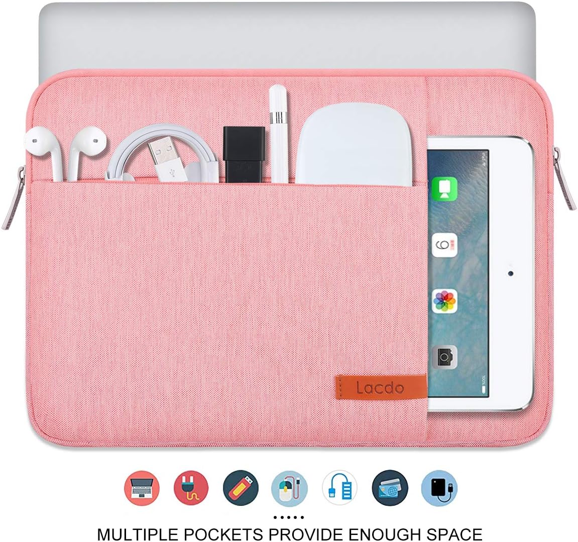 Lacdo Laptop Sleeve Case for 14 inch New MacBook Pro M4/M3/M2/M1 Chips Pro Max A3112 A3401 A3185 A2918 A2992 A2779 2024-2021, 13.8" 13.5" Microsoft Surface Laptop 7th 6 5 4 3 Computer Bag, Peach