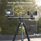 SmallRig CT25 64.5"/164cm Horizontal Overhead Tripod for Camera with Smartphone Holder & Carrying Bag, 22lb Max Load Aluminum Horizontal Camera Tripod for Overhead Shots