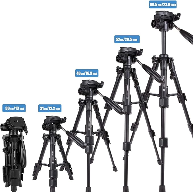 Mini Tripod for Camera,Zomei Travel Table Tripod with 3-Way Pan/Tilt Head 1/4 inches Quick Release Plate and Bag for DSLR Camera Tripod Carrying Bag