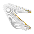 Cat6a Patch Cables 0.5ft (24 Pack) Slim, Cat6 Ethernet Patch Cable Pure Copper, Flexible Cat 6 Patch Cable 550MHZ 10G, Space-Saving Cat 6A Network Cables for Patch Panel, White