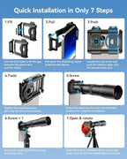 APEXEL 50x High Power HD Telephoto Lens | with Tripod & Universal Phone Clip for iPhone 16/15/14/13 Series, Samsung, Android and Most Smartphone | Landscapes Target Viewing, Wildlife Moon Photography