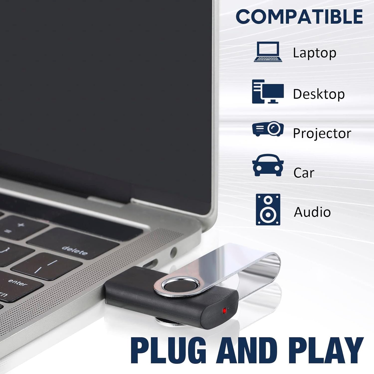 5 Pack 32GB USB Flash Drive with Type C Adapter and Storage Box USB 2.0 High Speed Metal Pen Drive 360° Rotatable Storage Memory Stick for Phone/Pad/PC/Laptop/Android - Black(5-Pack 32GB)