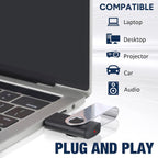 3 Pack 64GB USB Flash Drive with Type C Adapter and Storage Box USB 2.0 High Speed Metal Pen Drive 360° Rotatable Storage Memory Stick for Phone/Pad/PC/Laptop/Android - Black(3-Pack 64GB)