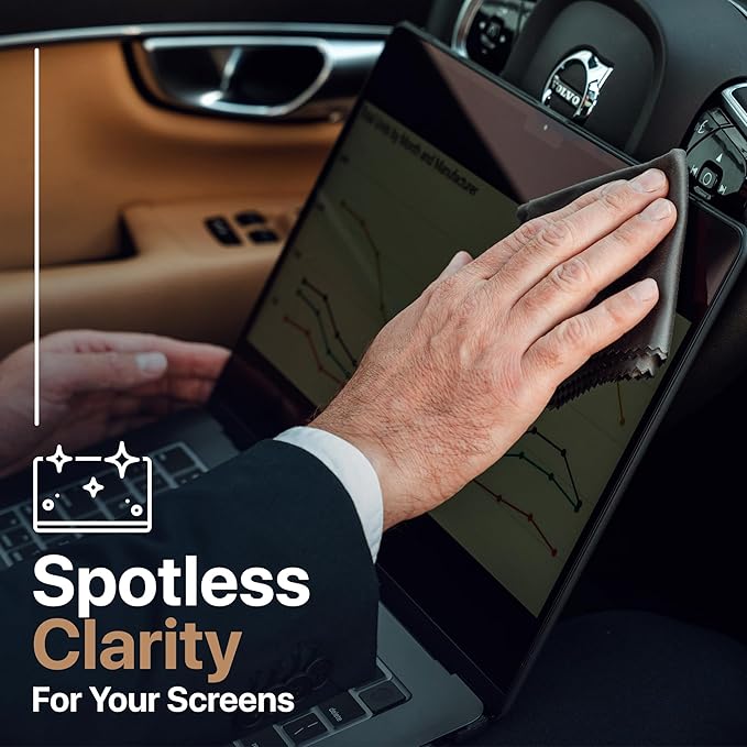 Kuzy 3 Pack Premium Microfiber Cleaning Cloth - MacBook Screen Cleaner Keyboard Cover Imprint Protection Accessories - Laptop Screen Cleaner Cloth - Eyeglass Lens Glasses Cleaner, 3 Pack - Gray