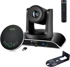 TONGVEO 4K PTZ Conference Room Camera System AI Auto-Tracking 20x Zoom 4K PTZ Camera USB3.0 HDMI LAN outputs and Bluetooth Speakerphone with Microphone for Large Remote Meeting
