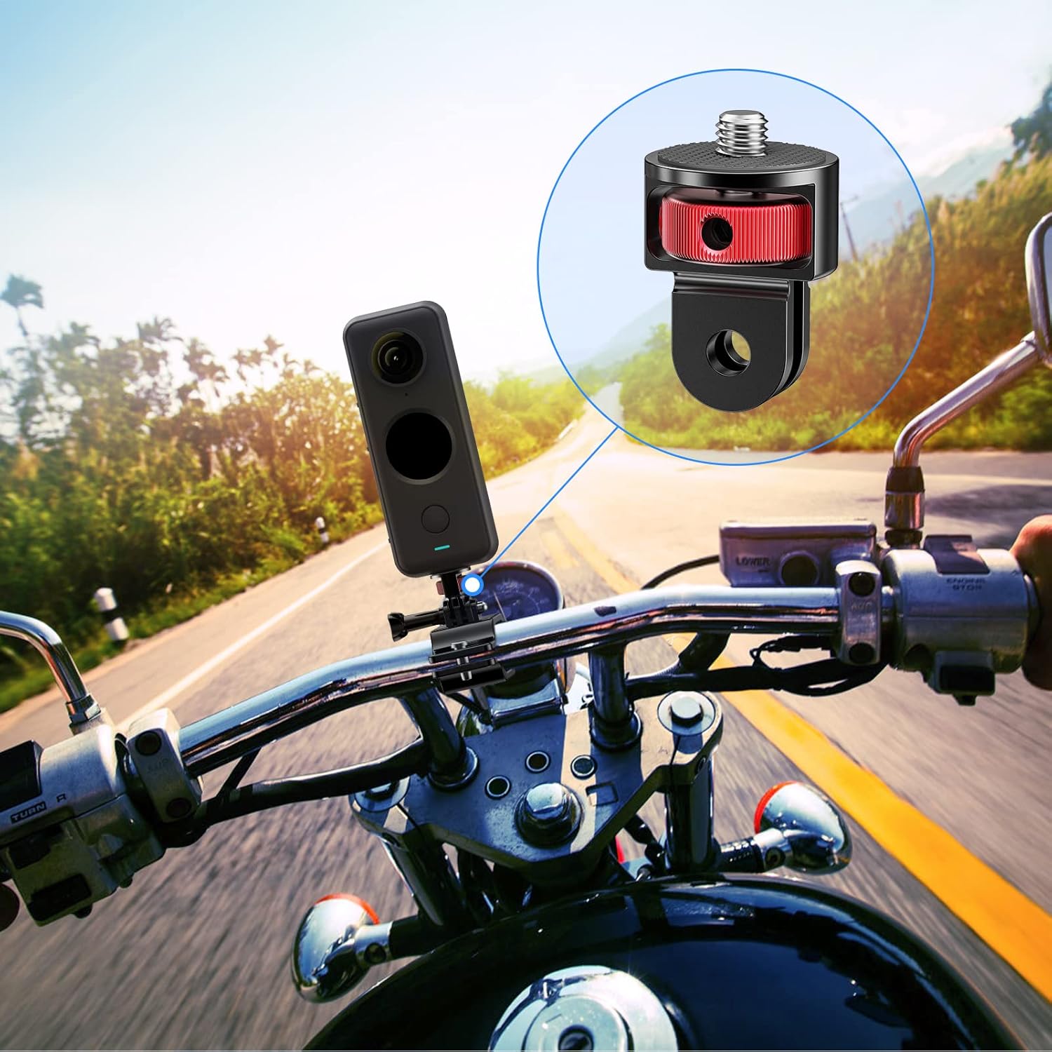 2 Pieces Camera Tripod Mount for Gopro Adapter 360°Adjustable Aluminum Alloy Conversion Adapter for GoPro Hero, Insta360, Sjcam Action Cameras and Other Standard 1/4 Accessories (GC-2)