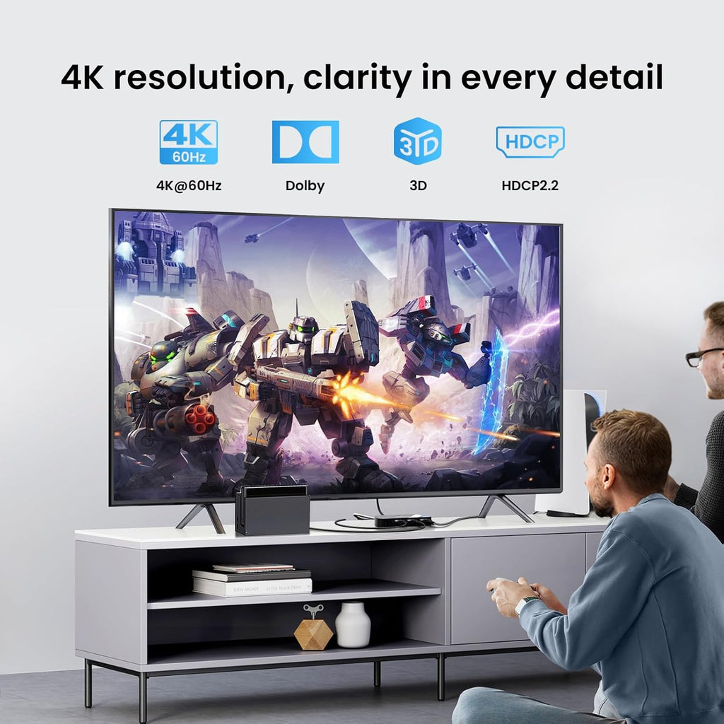 NEWCARE HDMI Switch 3 in 1 Out, 4K@60Hz HDMI Splitter with Remote, HDMI Switcher Support HDCP2.2 Dolby HDR10+ VRR 3D, Compatible with TV PS5/4 Xbox Laptops PC Projector Blu-ray Player