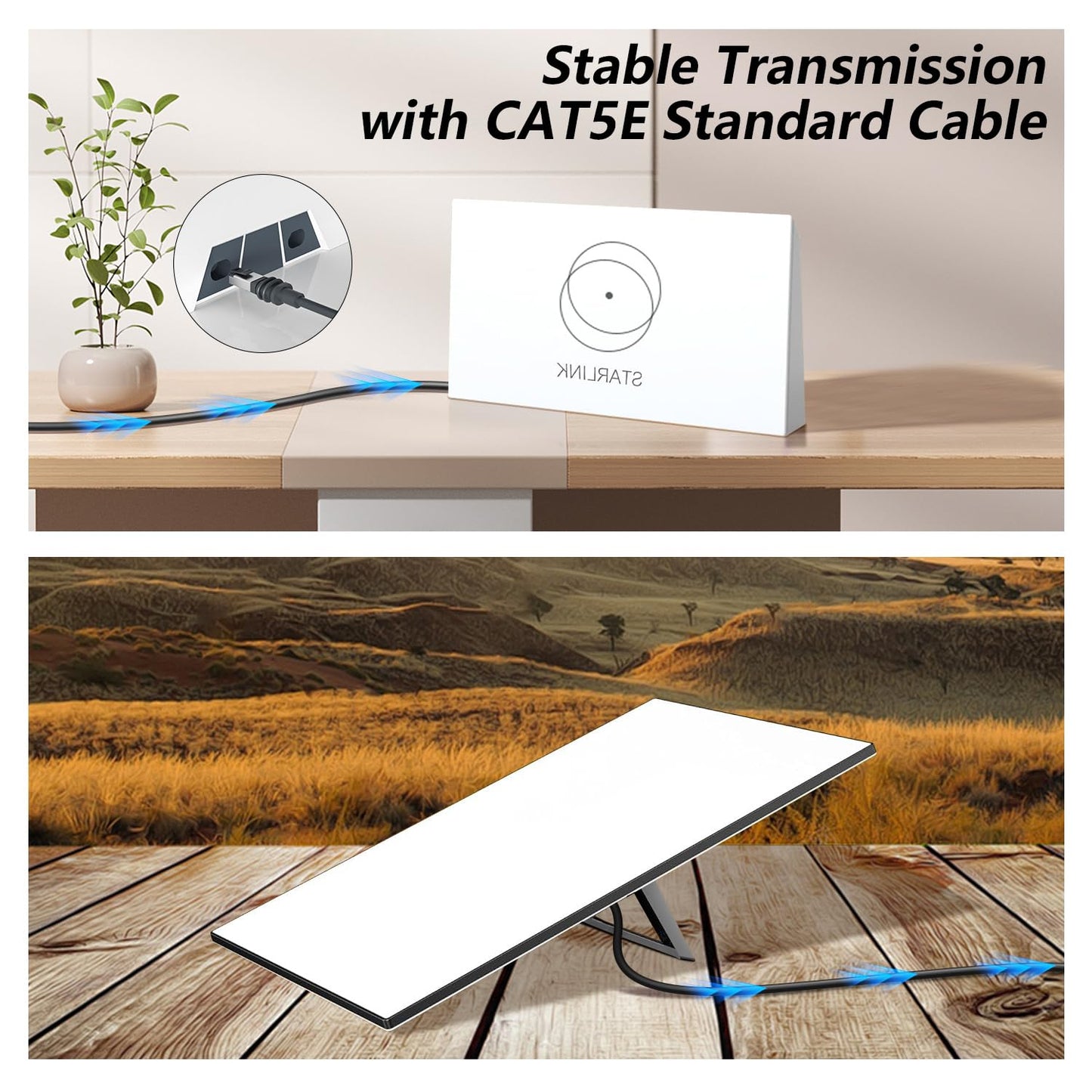 150FT Starlink Gen 3 Replacement Cable for Rectangular Satellite - Waterproof Outdoor V3 Standard