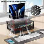 gianotter Computer Monitor Stand Riser, Desk Organizers and Accessories with Drawer, Office Desk Accessories & Workspace Desktop Organizers Storage for Printer Stand (Black)