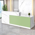 Reception Desk with Counter Modern Checkout Counter with Lockable Drawer Keyboard Tray Receptionist Desk for Office Salon Reception Table Q Right 79inch/200cm