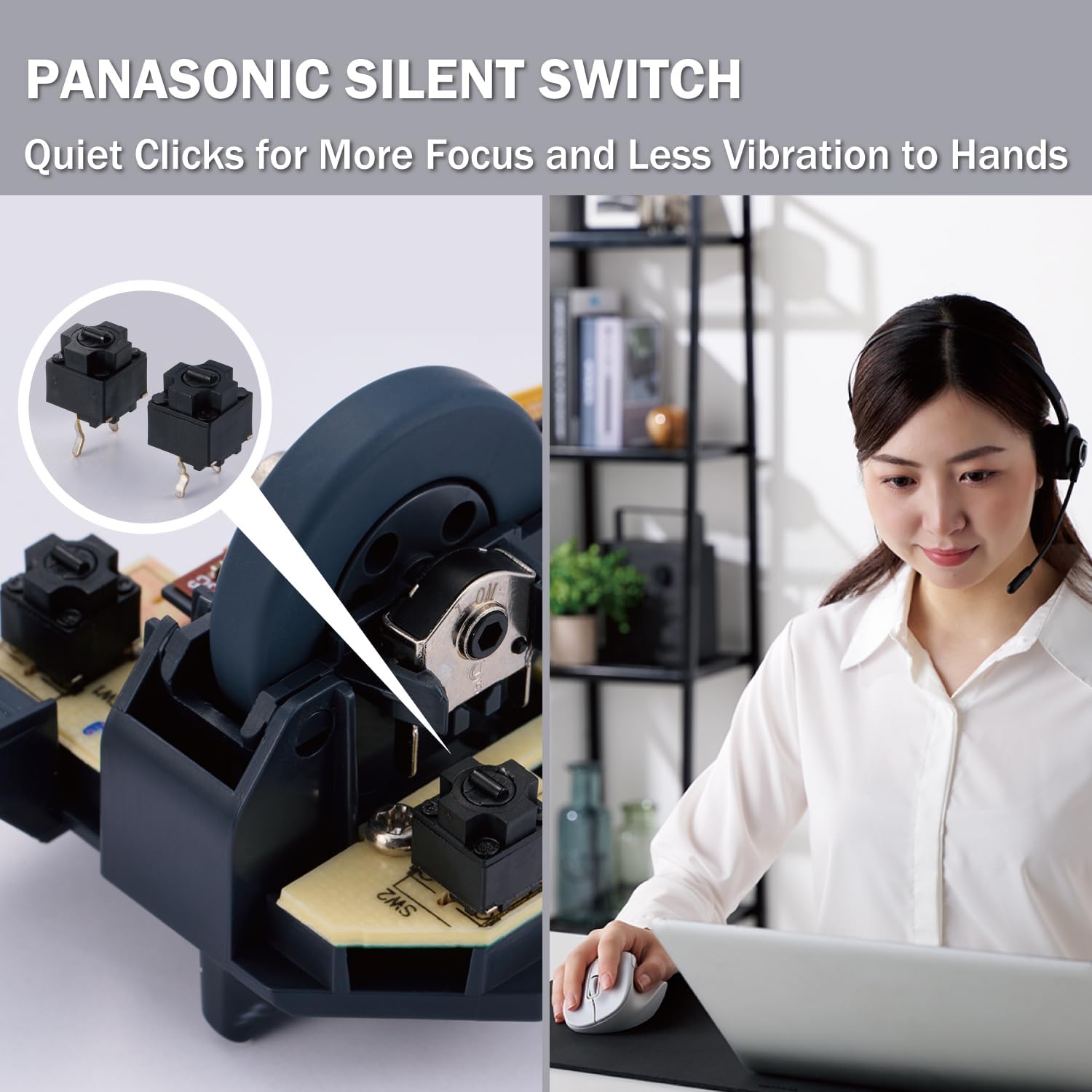 ELECOM Wireless Ergonomic Shape Mouse, 2.4GHz with Mini USB Receiver, Silent Click, Right Hand 2000DPI, 5 Buttons, Optocal Sensor, Compatible with PC, Mac, Laptop, EX-G, Msize White (M-XGM30DBSKWH)