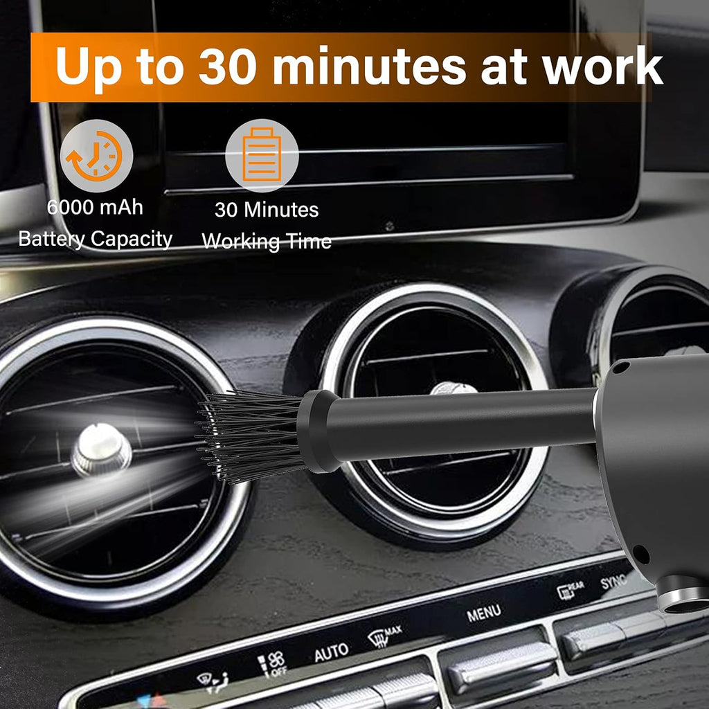 DOROBEEN Compressed Air Duster, Cordless Portable Rechargeable Compressed air, 33000 RPM Electric Air Duster for Computer Keyboard Electronics Cleaning, Built-in Battery Electronic Blower (Black)