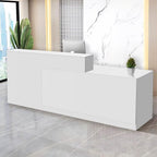 Reception Desk with Counter Modern Checkout Counter with Lockable Drawer Keyboard Tray Receptionist Desk for Office Salon Reception Table O Right 79inch/200cm