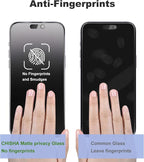Matte Privacy Screen Protector for iPhone 15ProMax Screen Protector Anti-Glare, Anti-Spy Tempered Glass Film, Smooth and Responsive Touch Anti-Scratch Glass