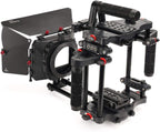 Power DSLR Camera Cage with MB-600 Matte Box Combo Kit. 4x4 Filter Holders, Lenses up to 95mm Diameter, Supports 15mm Rods. for DSLR/DSLM Handheld Camera. (FC-CTH-01)