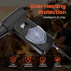 Compressed Air Duster,350,000RPM Turbo Jet Blower with LED Display and Light,4-Gear Adjustable Mini Air Broom,Electric Air Duster for Keyboard,PC,Car and Home,Replace Compressed Air Can (Black)