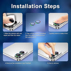 for Samsung Galaxy S25 Edge Camera Lens Protector, Individual Metal Ring Tempered Glass Lens Cover, [Strong Adsorption] Scratch Resistant Ultra-Thin HD Clear Lens Cover, 1 Set-Gray