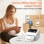 Bluetooth Thermal Shipping Label Printer - D450BT Thermal Label Printer 4x6 for Small Business & Shipping Packages, Compatible with iPhone, Android, iPad, Windows, macOS, USPS, Amazon, Tiktok