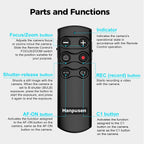 Wireless Shutter Release Camera Remote Control for Sony A7C,A7III,ZV-1,ZV-E10,ZV-1F,A6100,A6400,A6700,A7IV,RX100 VII,A9,A9 II,DSC-RX0 II,DSC-RX100 VII; Replace RMT-P1BT