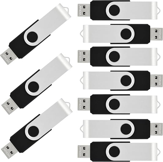 10 Pack 32GB USB Flash Drives Bulk 32GB Flash Drive 10 Pack USB Thumb Drive USB2.0-Black