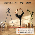 JOILCAN Camera Tripod, 68" Tablet Tripod Stand for Phone Cameras, Travel Tripods Compatible with iPad iPhone DSLR SLR Projector, Cell Phone Tripods Stand with Remote/Travel Bag / 2 in 1 Mount