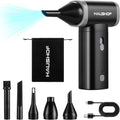 HAUSHOF 8V Mini Electric Air Duster-110,000RPM High Power Compressed Air blower, Rechargeable Brushless Motor Durable Cleaner, Variable Speed Dust Blower for Computer, PC Keyboard, Electronics, Car...